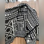 Staring At Stars  Southwest Print Draped Open‎ Cardigan Women's Small Black White Photo 7