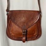 Komal's Passion Leather Brown Leather Buckle Front Crossbody Bag Photo 0