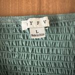 HYFVE  Milkmaid Thigh Slit Smocked Back Ruffle Satin Mini Dress size Large​​ Photo 5