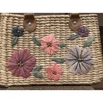 Faded Glory VTG ‎ Straw Floral Handbag Tote Purse Shoulder Bag EUC Photo 9
