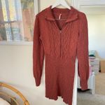 Free People  Mont Blanc Cable Knit Mini Sweater Dress in Red Jasper Photo 1