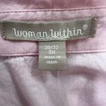 Woman Within  Embroidered Heart Floral 3/4 Sleeve Button‎ Down Shirt 3X Photo 3