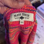 Crazy Train Pink and Yellow Knit Cardigan oversize M Photo 8