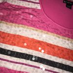 Self Esteem Pink high low sequin short sleeve top Photo 2