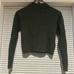 Madewell mockneck cropped sweater ribbed forest green Photo 2