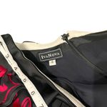 IvaNova Designer One Sleeve Black With Red Ruffle Cocktail Party Mini Dress SZ 4 Photo 5