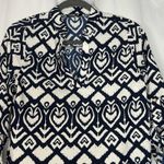 GoGo Apparel Indulge Women's Size Med Navy White Aztec Print Lightweight Dress Blue Photo 2