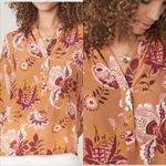 Spartina 449  Cora Silk Blouse Linden Size Large NWT Vintage Thistle Bran Photo 1