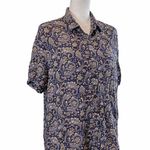 Denim & Flower XL  Button Down Shirt Paisley Print Artsy Summer Work Office Photo 1