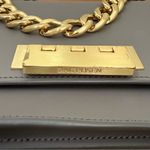 ZAC ZAC POSEN Earthette Gray Leather Top Handle Gold Chain Crossbody Bag Photo 13