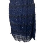 Alice + Olivia   Blue Lace Sequin Bead Sleeveless Mini Dress Keyhole Back XS S Photo 5