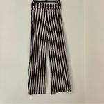 Hot Kiss Striped Pants Red, Black + Cream sz small roll over waist straight leg Photo 1
