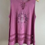 Wound Up  XXL 2X Boho Hippie Elephant Flowy Lace Tank Top Photo 0