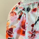 Sam Edelman Scarlette Button Front Crop Embroidered Floral Peplum Top Large Photo 2