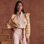 Sézane Sezane Chemise Fédora Ecru Jaune Photo 2