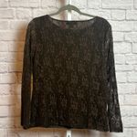 Notations  Women's L Black Lace Long Sleeve Top Sheer Polyester Chiccore Photo 1