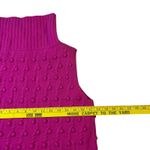 MAG Turtleneck Cable Knit Bobble Vest Sweater Lambswool Women Size M Pink Size M Photo 3