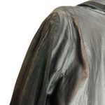 Marco Morani VTG Leather Coat Trench Womens Black SZ L Suede Trim Jacket Classic Size L Photo 11