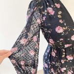 Lulus Lulu’s Fleur-ty Girl Black Floral Print Long Sleeve Babydoll Dress NWOT | XS Photo 6