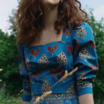 Hunter Bell Cropped Winne Long Sleeve Top in British Birdies Size 6 Photo 0