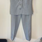 Scarlett 2 pc Vintage Suit. Woman’s Size 5/6 Light Gray. Embroidery on Jacket Photo 3