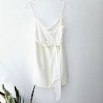 NEW Cinq à Sept Cara Tie Waist Mini Dress‎ Size 4 Ivory Bridal Satin White Photo 2