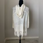 En Crême En Creme Hooded Fringe Off White/ Cream Sweater Photo 3