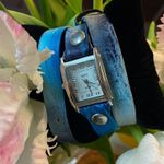 La Mer Collections limited edition Blue White Black Tie Dye Watch Photo 5