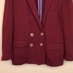 J.Crew  Women’s Academia Career Office Knit Maroon Double-Breasted Blazer Photo 2