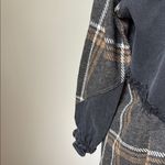 Chic Black and Brown Mini Dress with Plaid Design Size M Photo 3