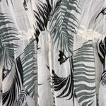 Kona Sol Gray & Black Palm Leaves Midi Kimono Swimsuit Cover Large Photo 5