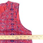 Lucky Brand  Floral Red‎ Dress Size L Drawstring Sleeveless BOHO Folk Festival Photo 8