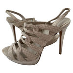 Elie Tahari Taupe Beige Leather Slingback Heels Size 39/9 Photo 0