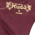 Mudd Purple Cut Out Cold Shoulder Short Sleeve T-Shirt with Embroidered Accents Photo 5