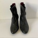 Michael Shannon  Rasha black leather heeled buckle moto ankle boots size 7 Photo 2