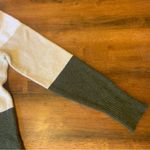 J.Crew  three stripe sweater. Women’s  Small Cream, Tan, Green.  Super Soft Photo 4