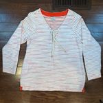 Tommy Bahama Lace-Up Striped Tunic Top size L Photo 1