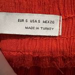 Bershka  Women's High-Waisted Ribbed Flare Leggings  Rust/Orange Colored Photo 3