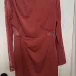 One One Six Lace Sleeve/ Cut Outs Dress Dusty Rose NWT Size Large Lined DL Photo 3