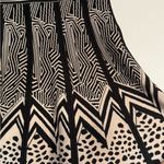 Herve Leger  Black and Cream Geometric A-Line Skirt Photo 1