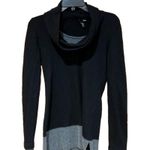 AQUA Cowl Neck Black and Grey Sweater Photo 0