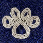 Viola Beaded Blue/White Game Day Paw Print‎ UK Kentucky Wildcats Coin Purse/ID Blue Photo 2