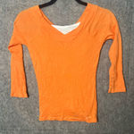 Aeropostale Y2k Woman Size SX orange double V-neck 3/4 sleeve top Photo 0