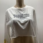 Peanuts Size Large Long Sleeve Cropped White T Photo 0