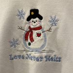 Comfort Colors Lee Vintage Embroidered Christmas Snowman Sweatshirt Photo 2