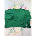 Free People Green Relaxed Fit Long xs Sleeve Cropped Raw Hem Tunic Top Photo 2