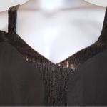 Established 1962 black evening dress with sheer cold shoulder design. Sparkle Black Size undefined Photo 2