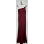 La Femme  One-Shoulder Jersey Gown in Burgundy Size US 4 Photo 2