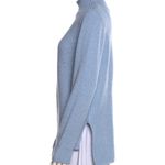 Veronica Beard cashmere blend, button mock neck, ribbed knit sweater Size Small Photo 5