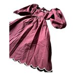 Anthropologie NWT Forever That Girl  Scalloped Mini Dress Rusty Brown size Medium Photo 12